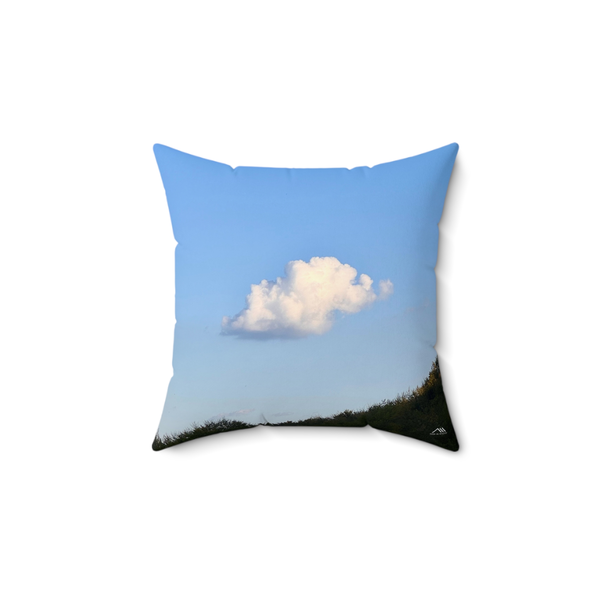 Man in Kyoto - Cloudy Sky Square Pillow - Cozy Home Decor Accent